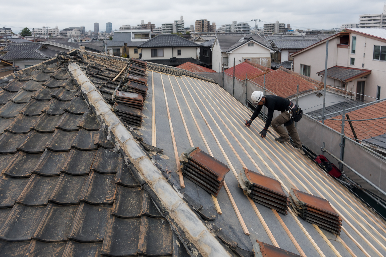 施工中の屋根（提案用イメージ）